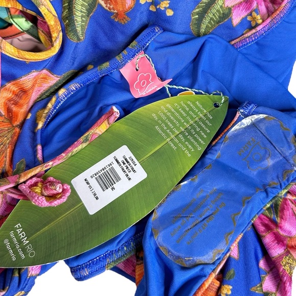 FARM RIO Summer Fruit One Piece Swim, Blue, Medium - Picture 11 of 11